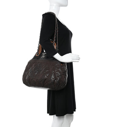 Chanel Iridescent Calfskin Quilted Large In The Mix Tote Dark Brown 2 of 12