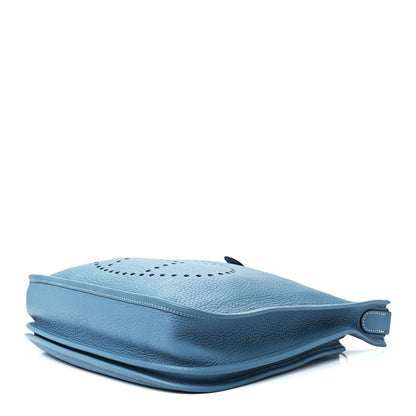 Hermes Taurillon Clemence Evelyne II PM Blue Jean 8 of 10