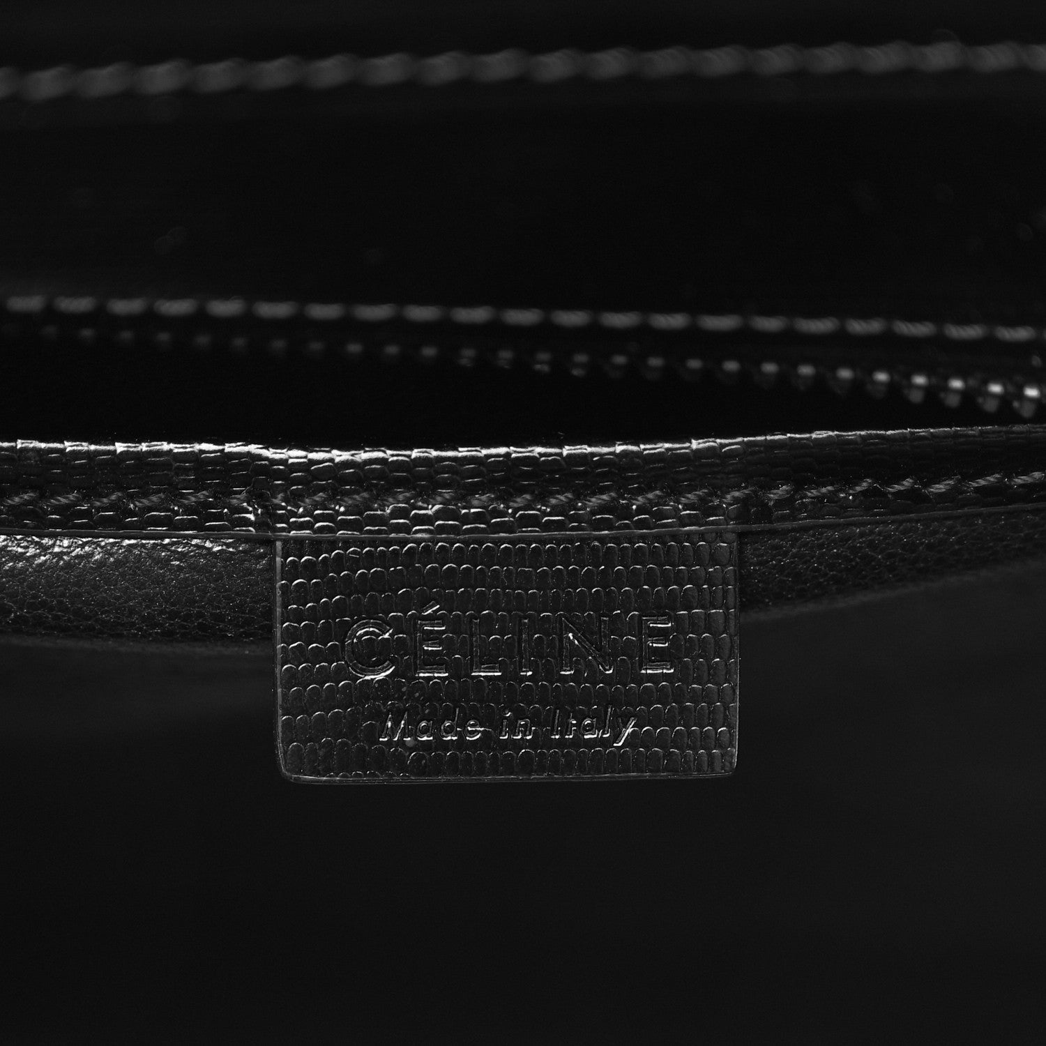 Celine Smooth Calfskin Lizard Embossed Nano Luggage White Black 6 of 9