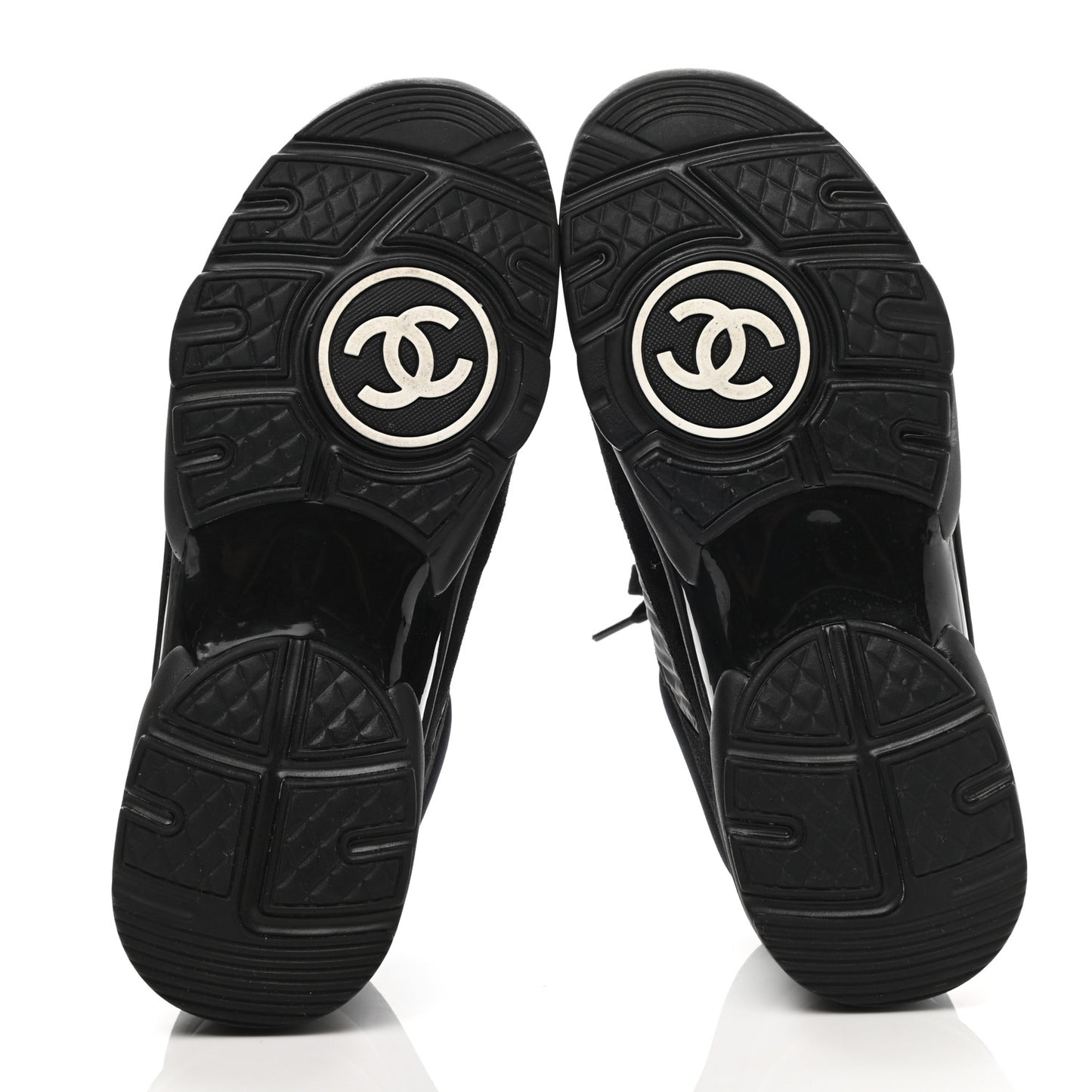 Nylon Calfskin Suede Calfskin CC Sneakers 36.5 Black