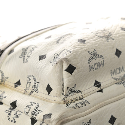 MCM Visetos Crown Stud Medium Stark Backpack White 14 of 17