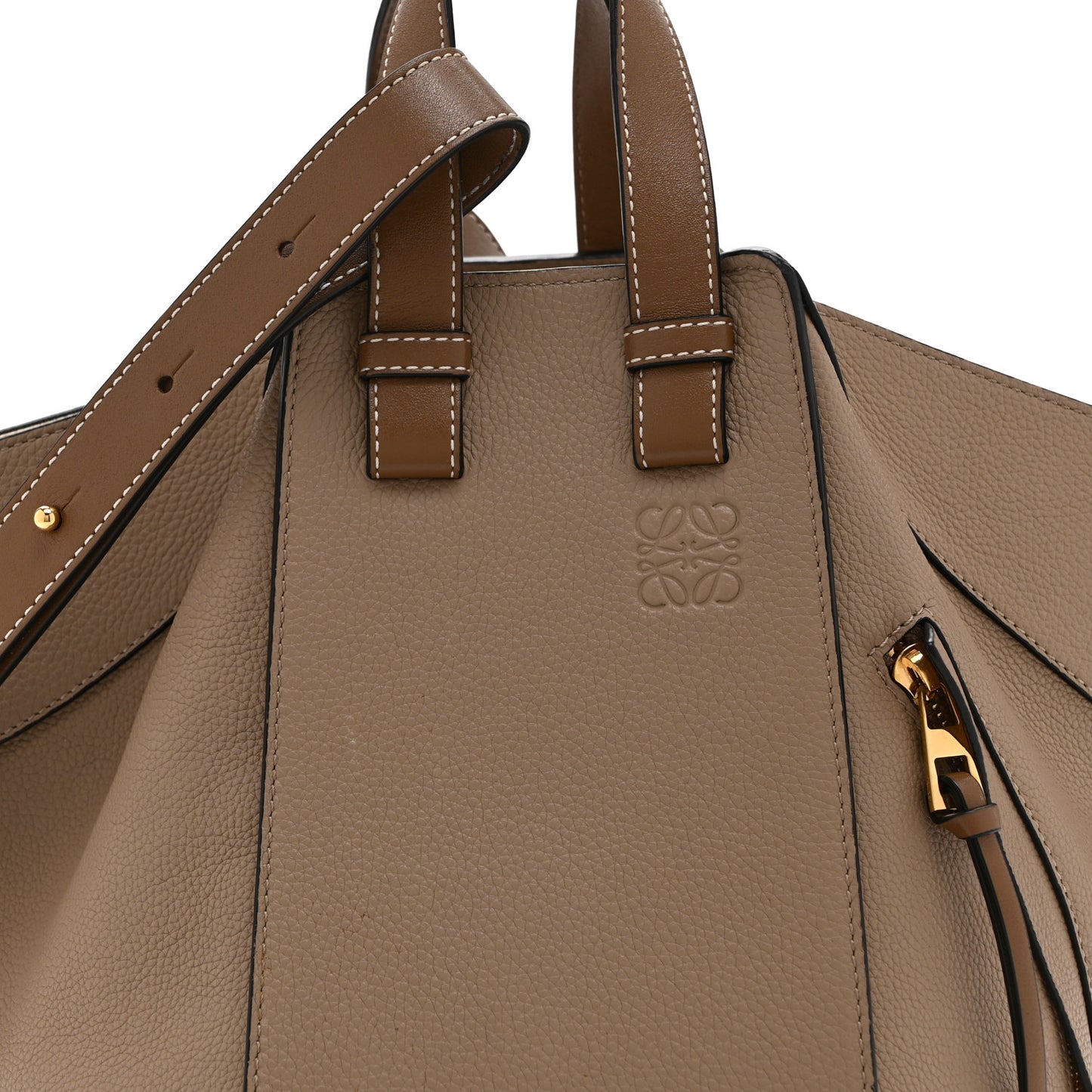 Grained Calfskin Small Hammock Shoulder Bag Sand
