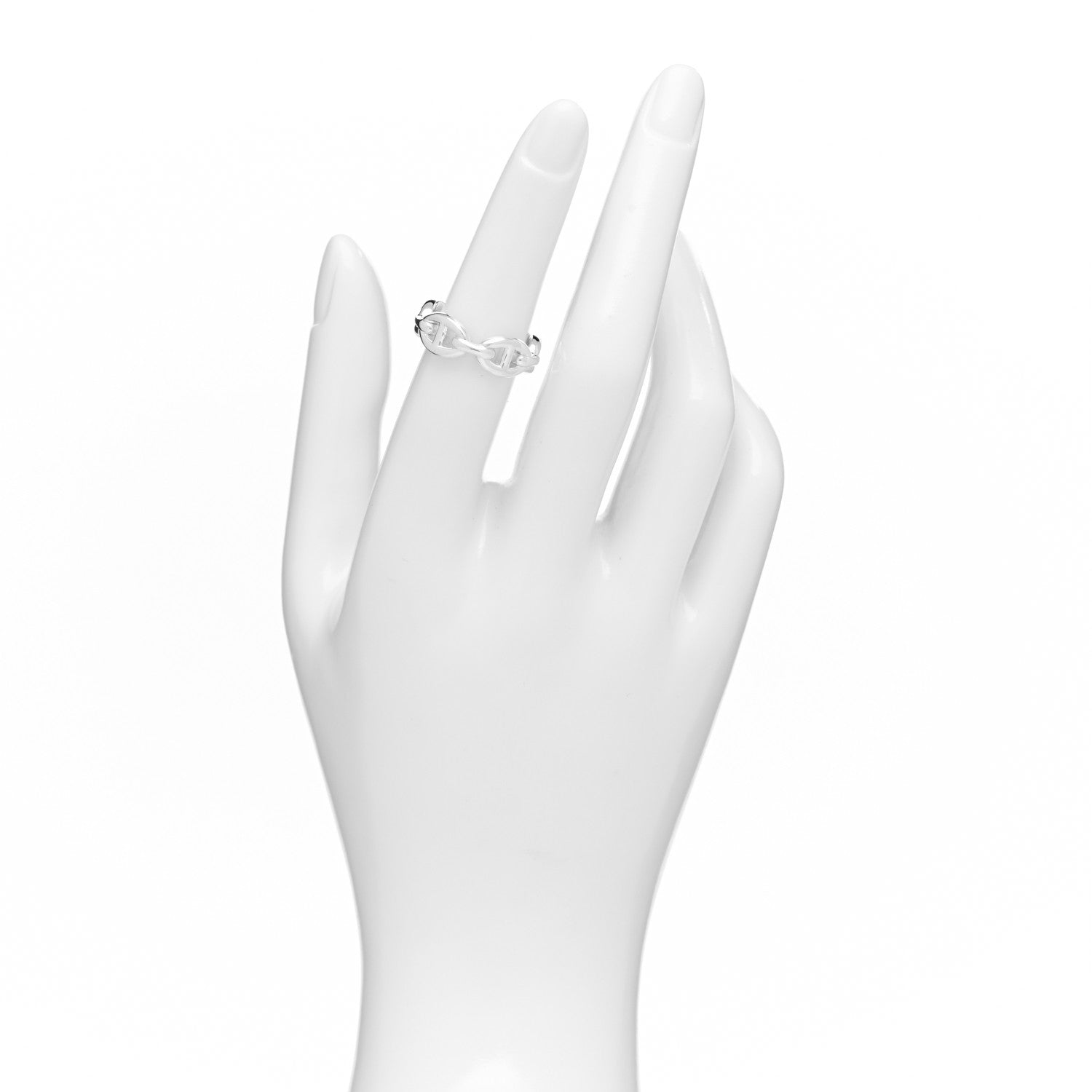 Hermes Sterling Silver PM Chaine d'Ancre Enchainee Band Ring 52 6 2 of 6
