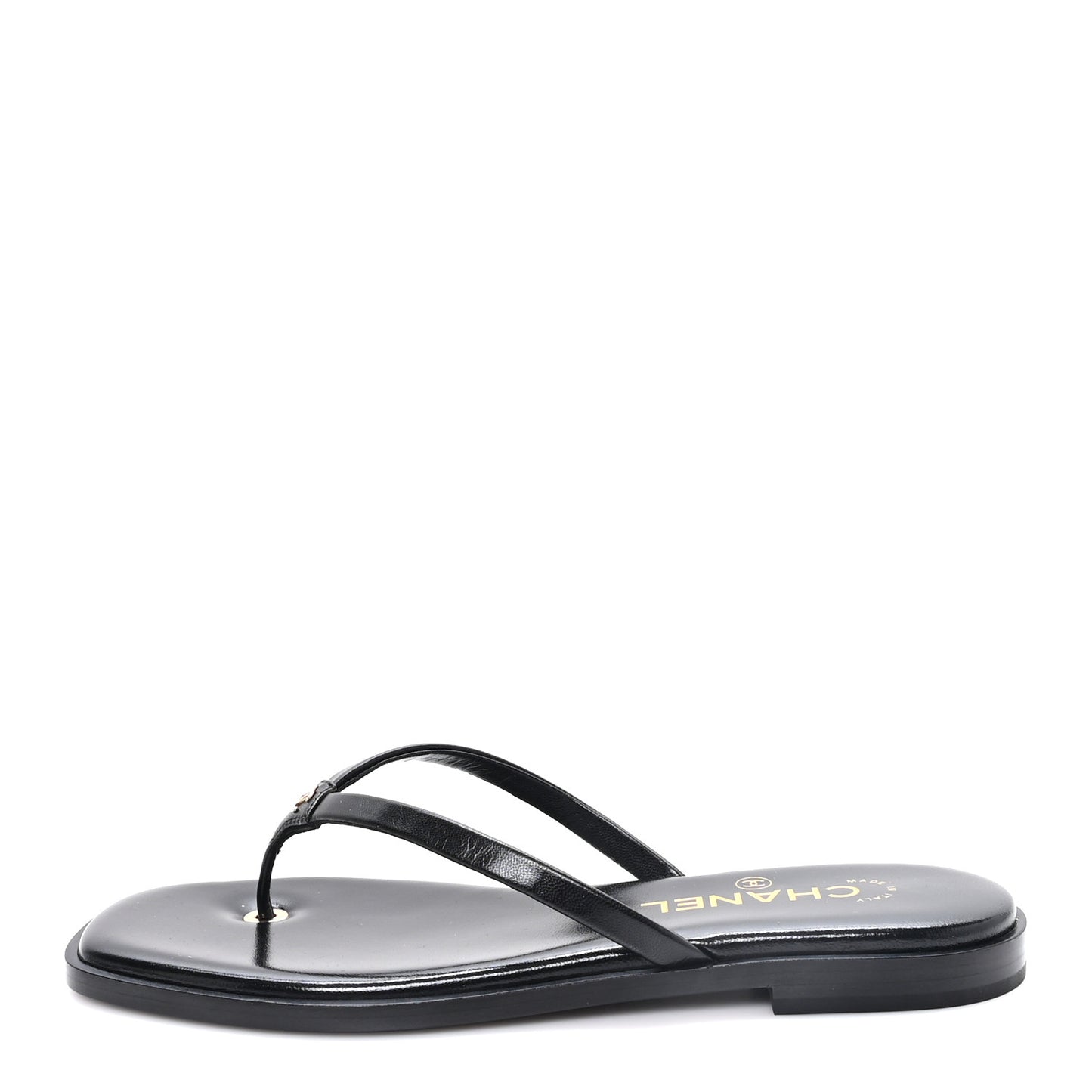 Goatskin CC Times Square Thong Sandals 37 Black