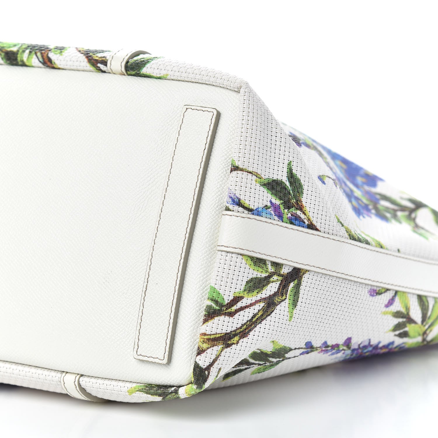 Dolce & Gabbana Woven Canvas Floral Print Small Escape Tote White Multicolor 8 of 10