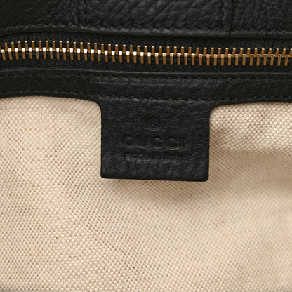 Gucci Canvas Cellarius Calfskin Flora Knight Medium Bamboo Shopper Tote Black 7 of 12