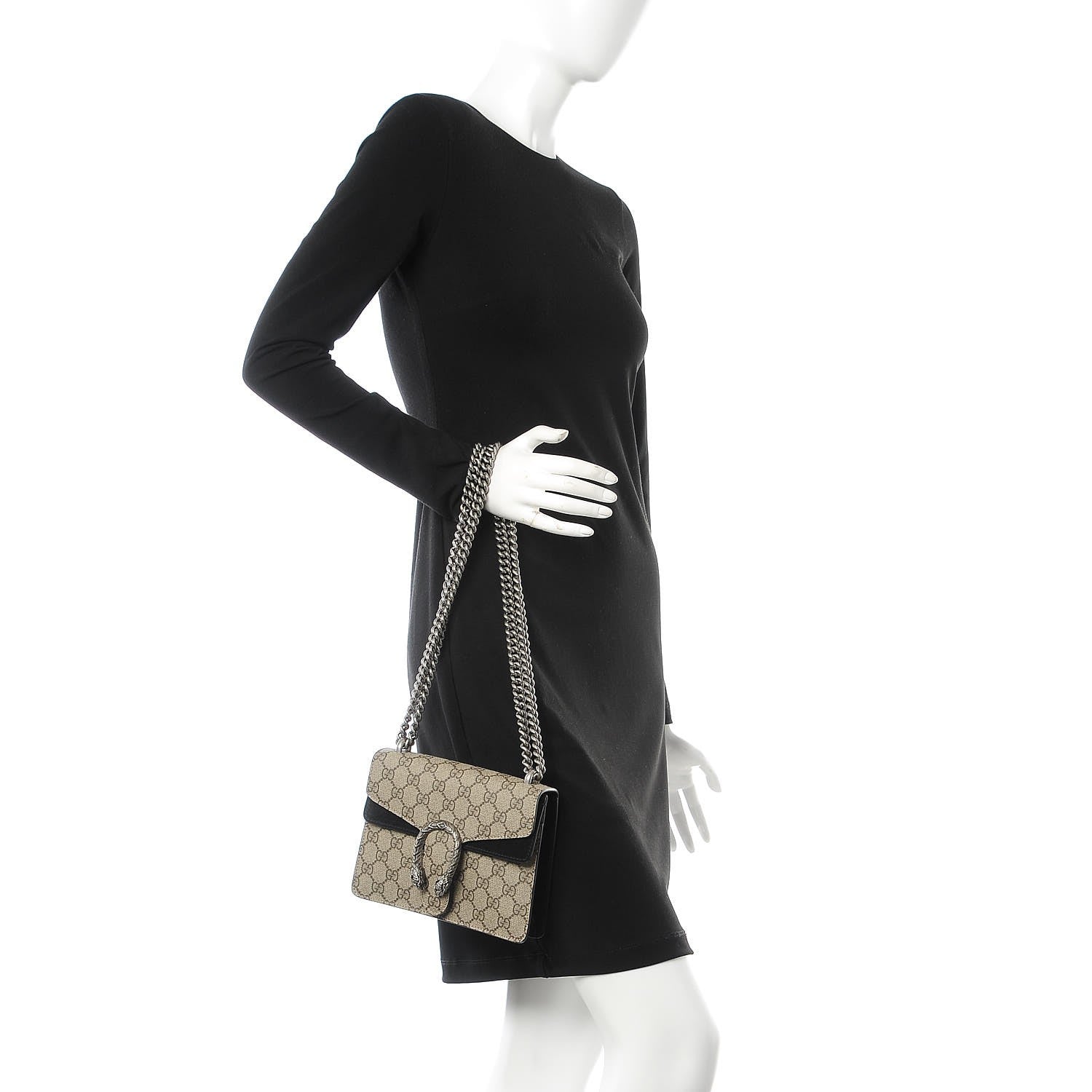 Gucci GG Supreme Monogram Mini Dionysus Shoulder Bag Black 2 of 10