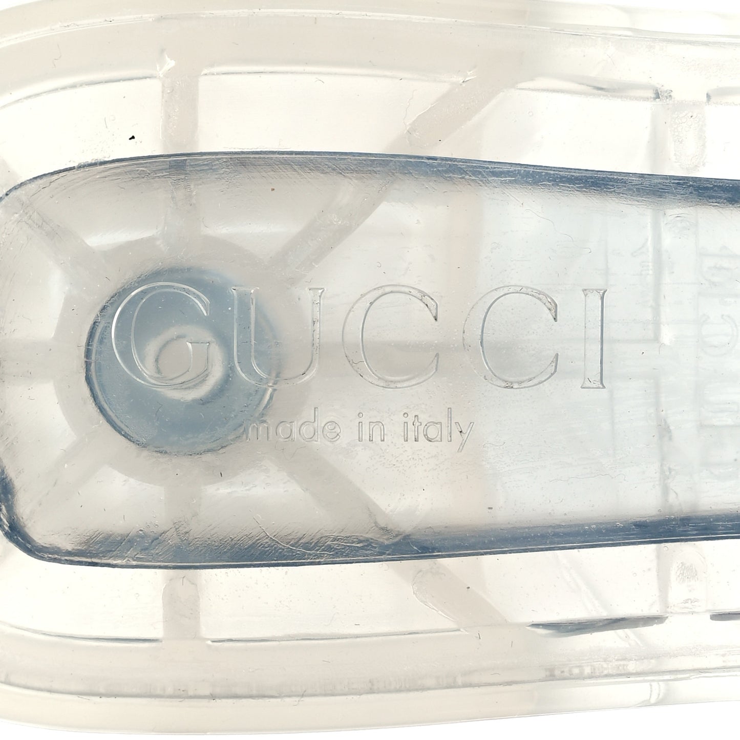 Rubber Gucci Logo Womens Platform 20/60mm Slide Sandals 39.5 Transparent
