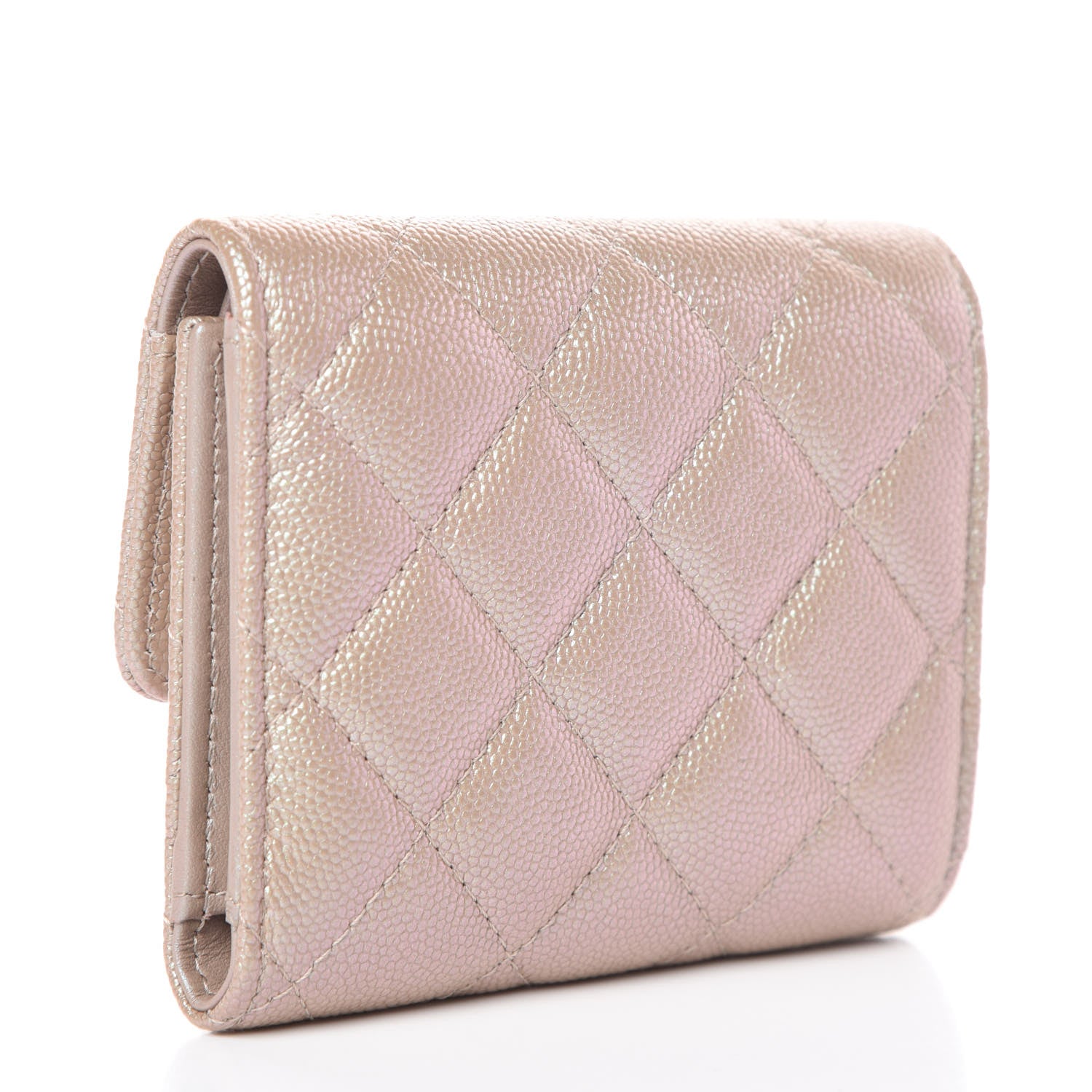 Chanel Iridescent Caviar Quilted Small Flap Wallet Beige 3 of 9