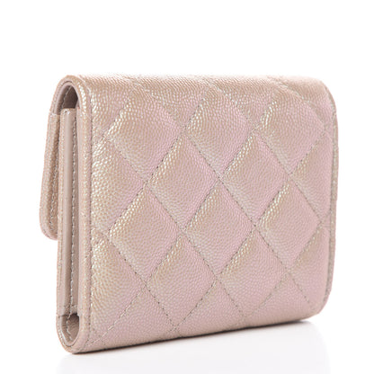 Chanel Iridescent Caviar Quilted Small Flap Wallet Beige 3 of 9