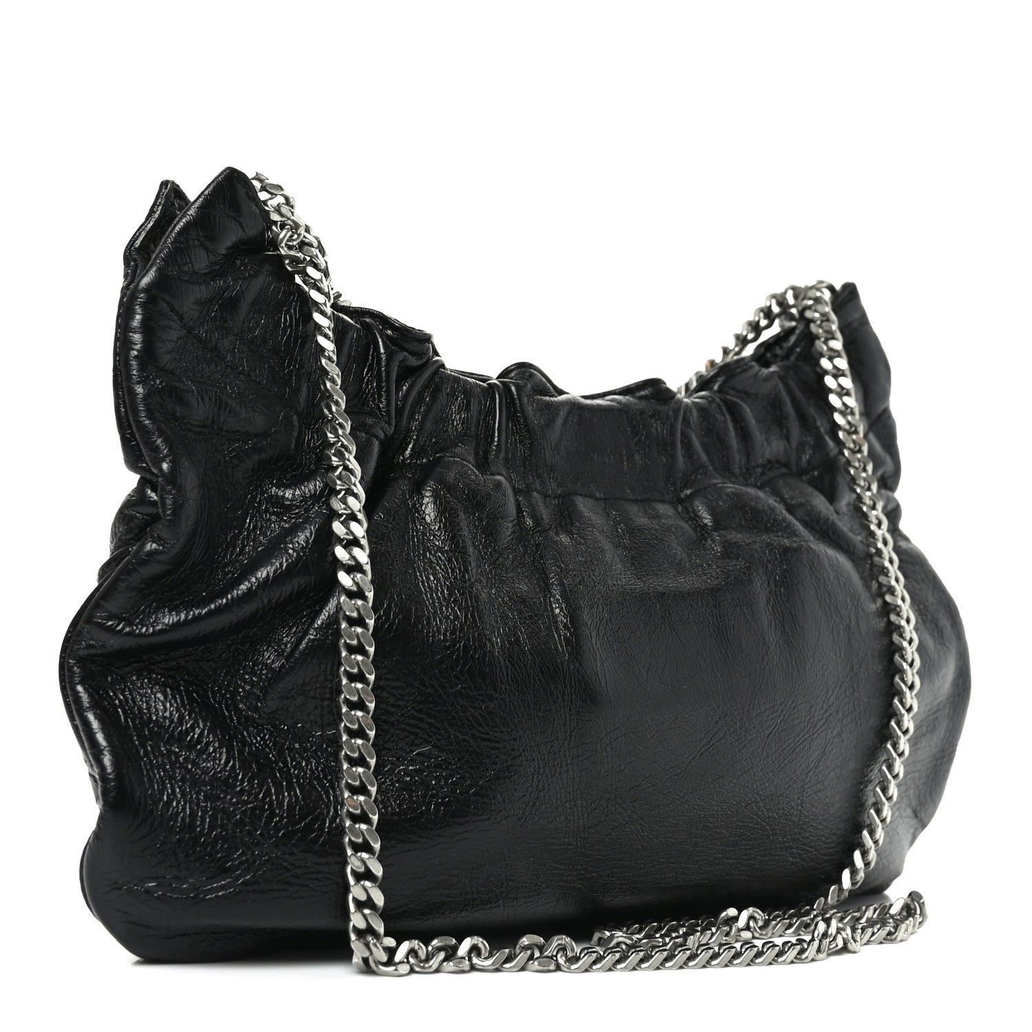 Saint Laurent Calfskin Pac Ruched Hobo Black 3 of 10