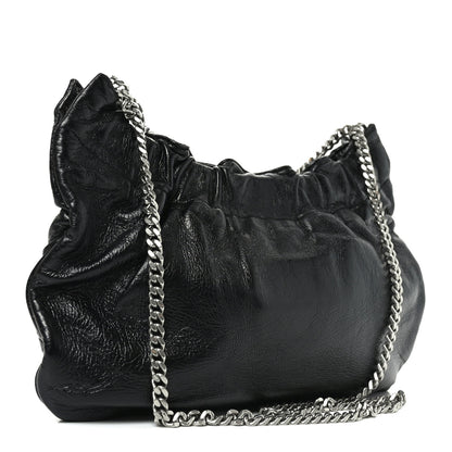 Saint Laurent Calfskin Pac Ruched Hobo Black 3 of 10
