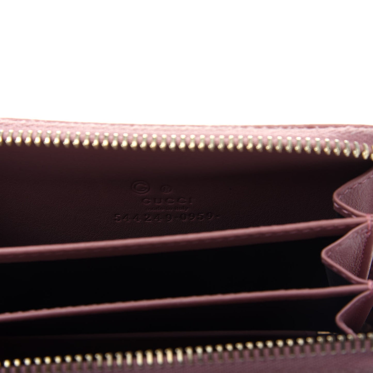 Microguccissima Zip Around Card Case Soft Pink
