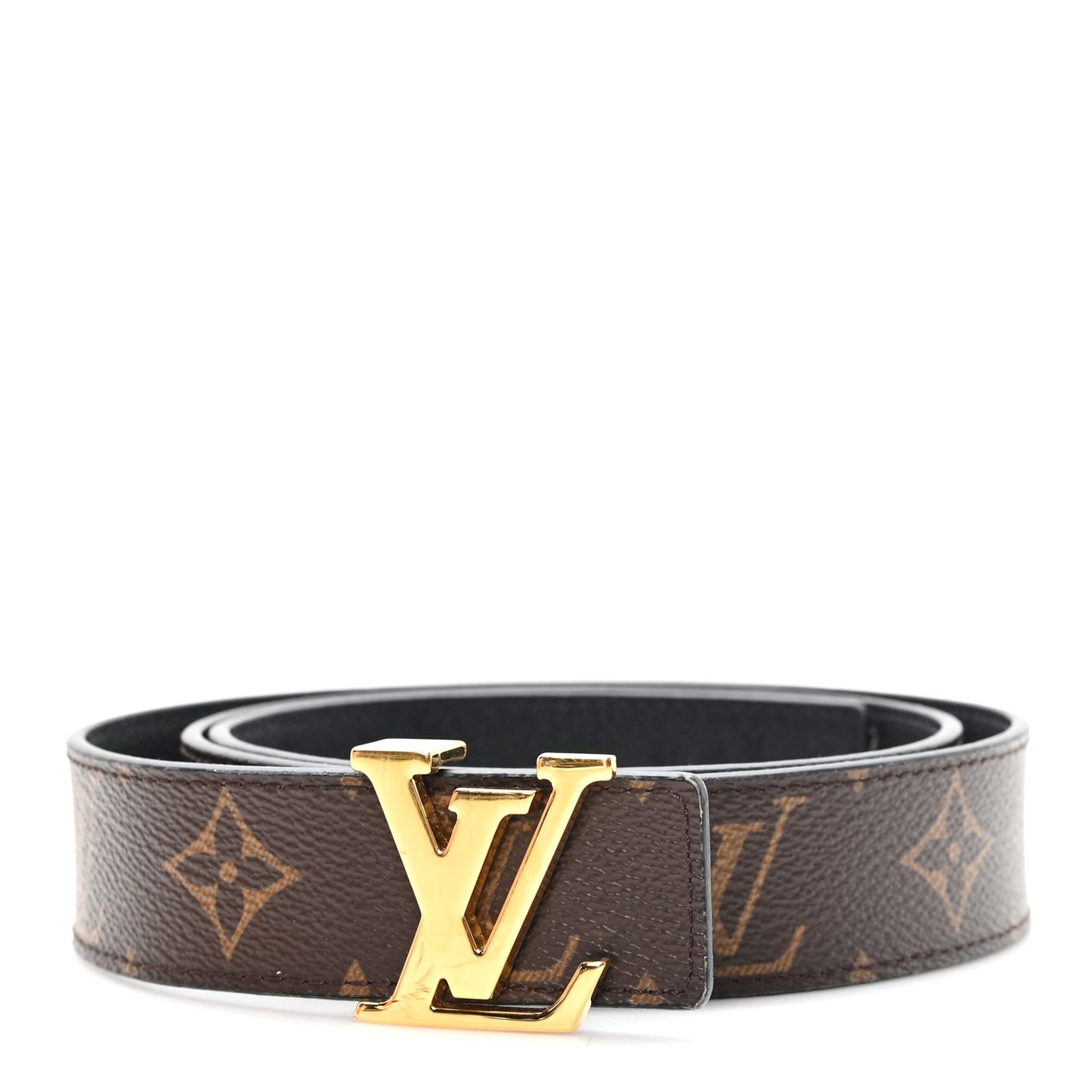 Calfskin Monogram 30mm LV Initiales Reversible Belt 85 34 Black