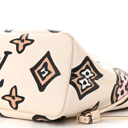 Louis Vuitton Monogram Giant Wild At Heart Neverfull MM Creme 9 of 14