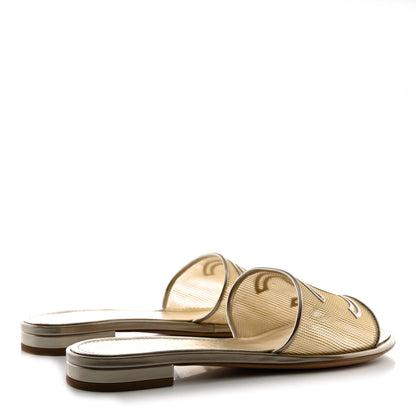 Chanel Glitter Mesh Patent Calfskin CC Mules 37.5 Gold 4 of 8