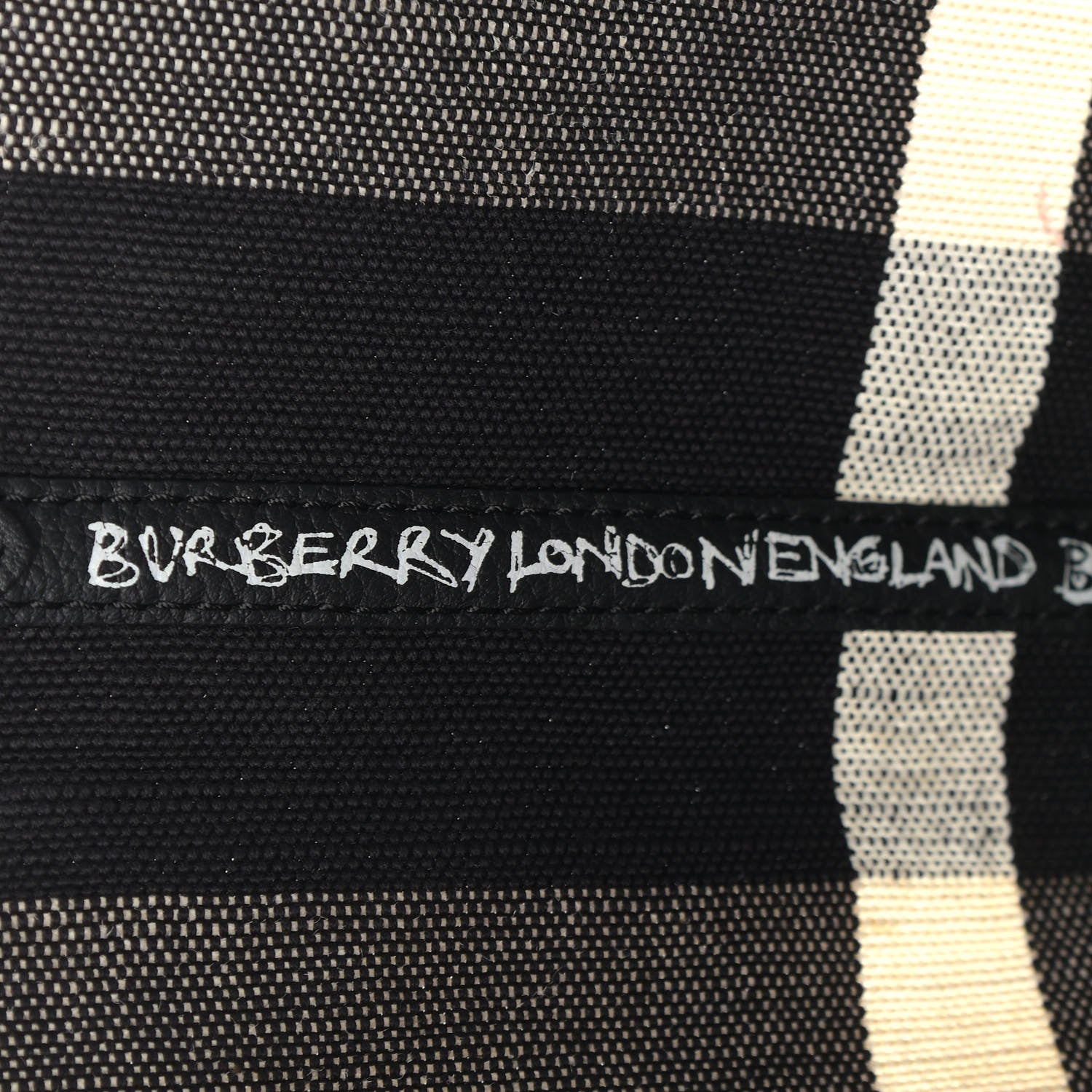 Burberry Coated Canvas Mega Check Sketchbook Medium Reversible Doodle Tote Black 10 of 18