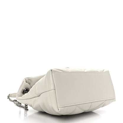 Saint Laurent Lambskin Quilted Small Loulou Puffer Monogram Chain Satchel Blanc Vintage 4 of 9