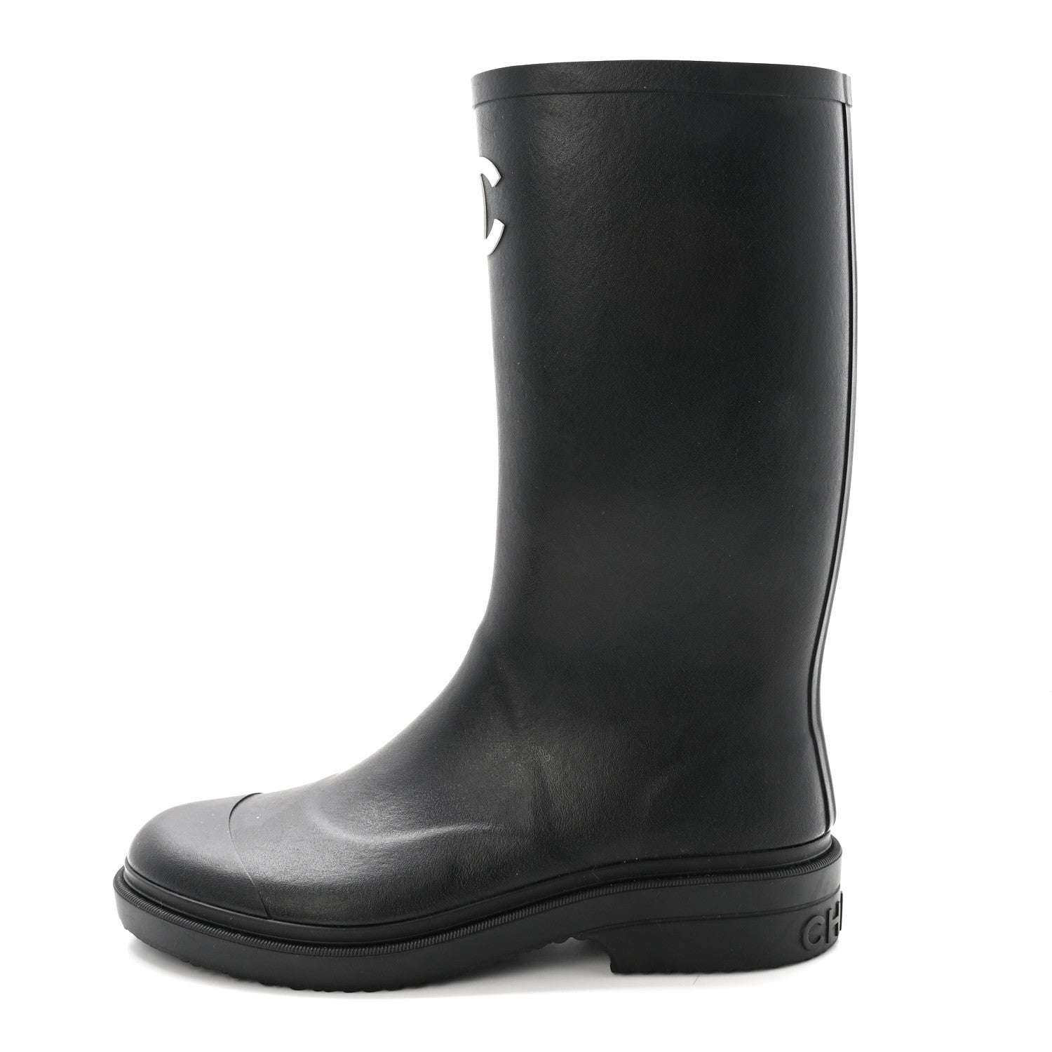Chanel Caoutchouk CC High Boots 40 Black 1 of 8