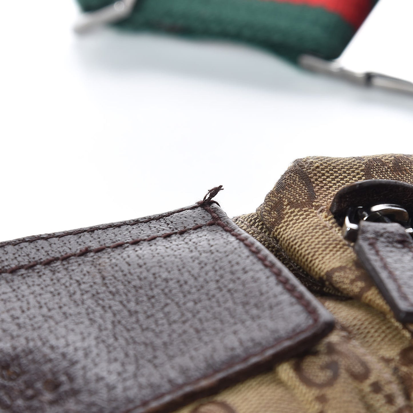 Monogram Web Belt Bag Dark Brown