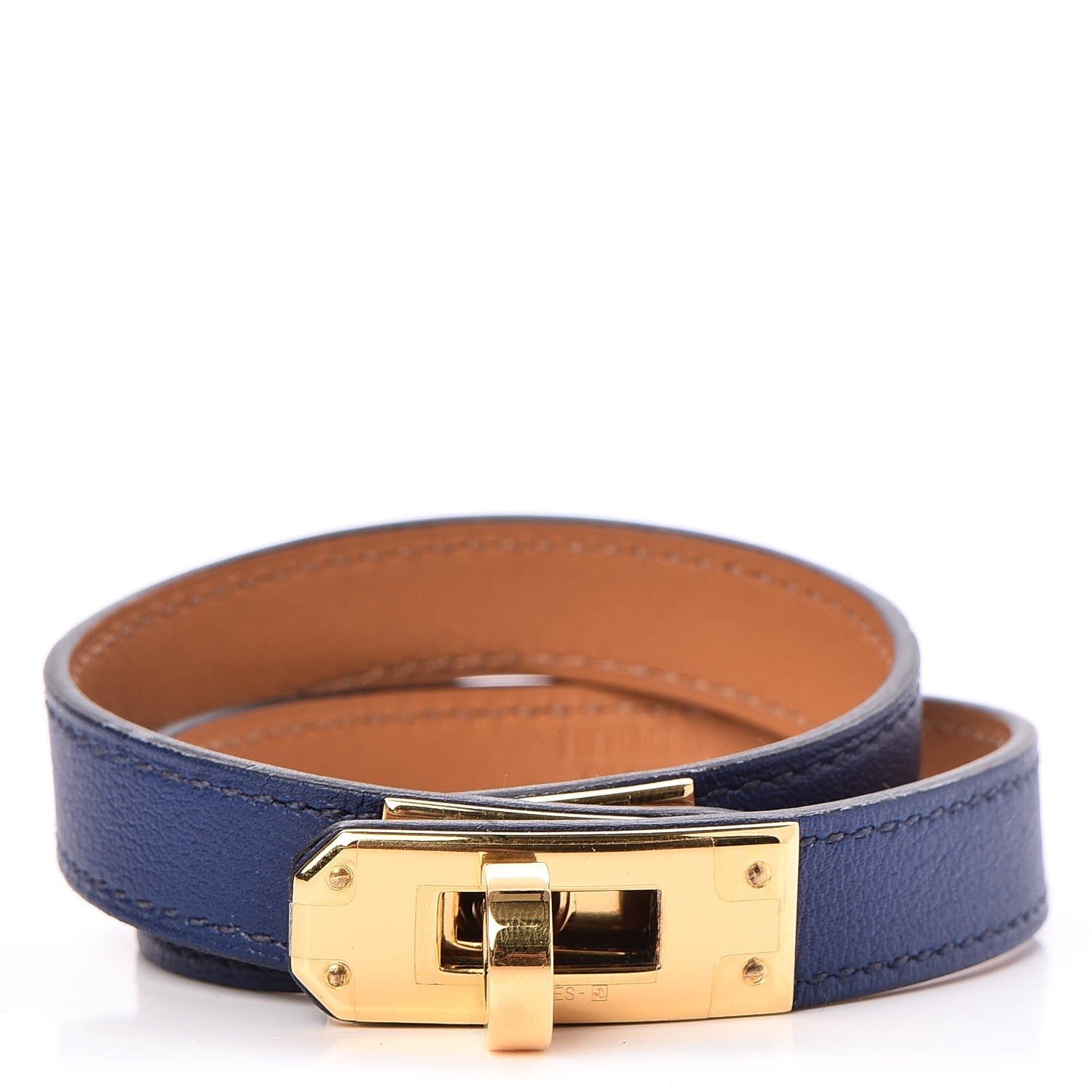 Hermes Swift Kelly Double Tour Bracelet M Bleu Saphir 1 of 6