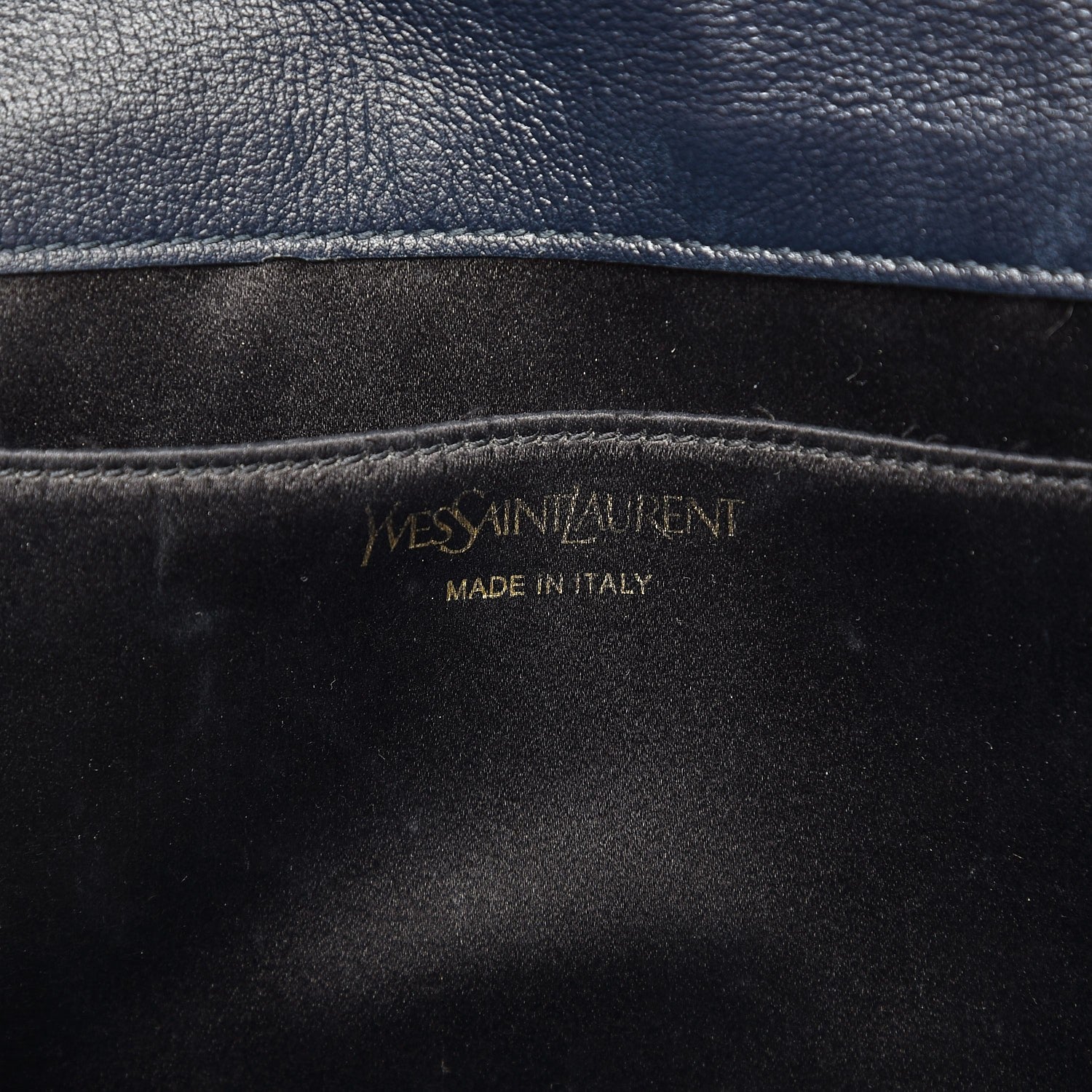 Saint Laurent Calfskin Monogram Large Belle De Jour Clutch Navy 6 of 11