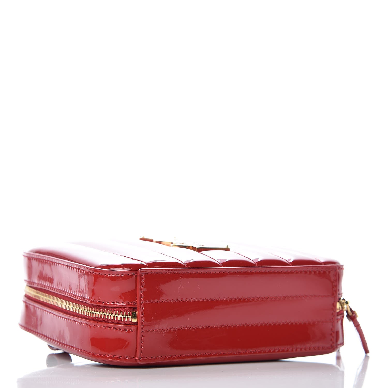 Saint Laurent Patent Matelasse Vicky Monogram Belt Bag Red 4 of 9