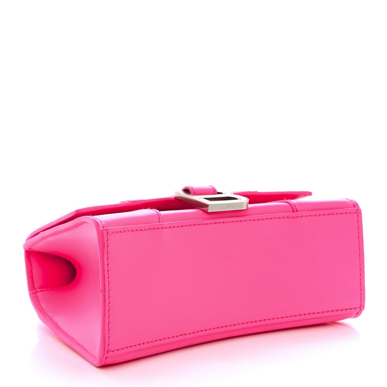 Balenciaga Shiny Box Calfskin Hourglass Top Handle Bag XS Fluo Pink 4 of 16