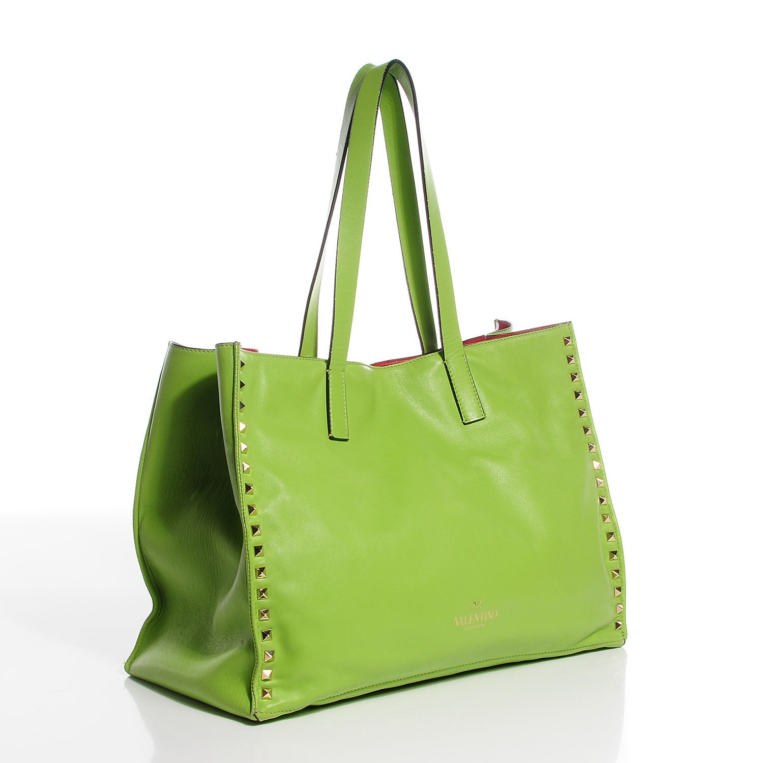 Valentino Garavani Nappa Medium Rockstud Soft Tote Pop Apple 3 of 7