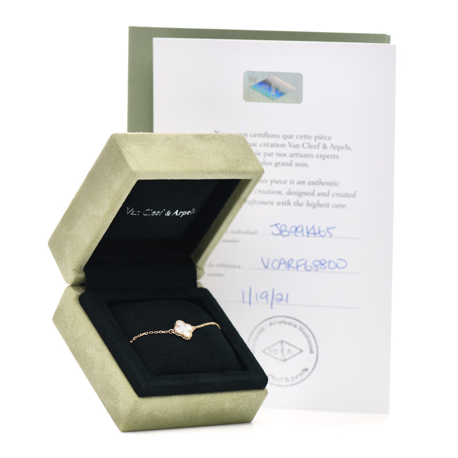 Van Cleef & Arpels 18K Yellow Gold Mother of Pearl Sweet Alhambra Bracelet 5 of 5