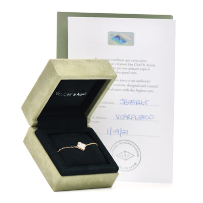 Van Cleef & Arpels 18K Yellow Gold Mother of Pearl Sweet Alhambra Bracelet 5 of 5