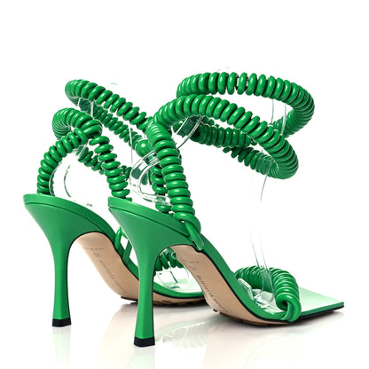 Bottega Veneta Rubber Wire Nappa Stretch 90mm Sandals 40 Grass 4 of 8
