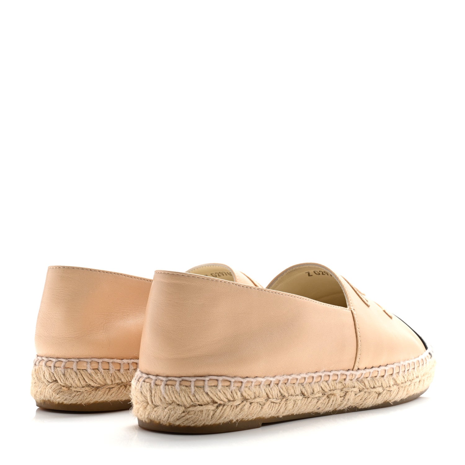 Chanel Lambskin CC Espadrilles 39 Beige Black 5 of 10