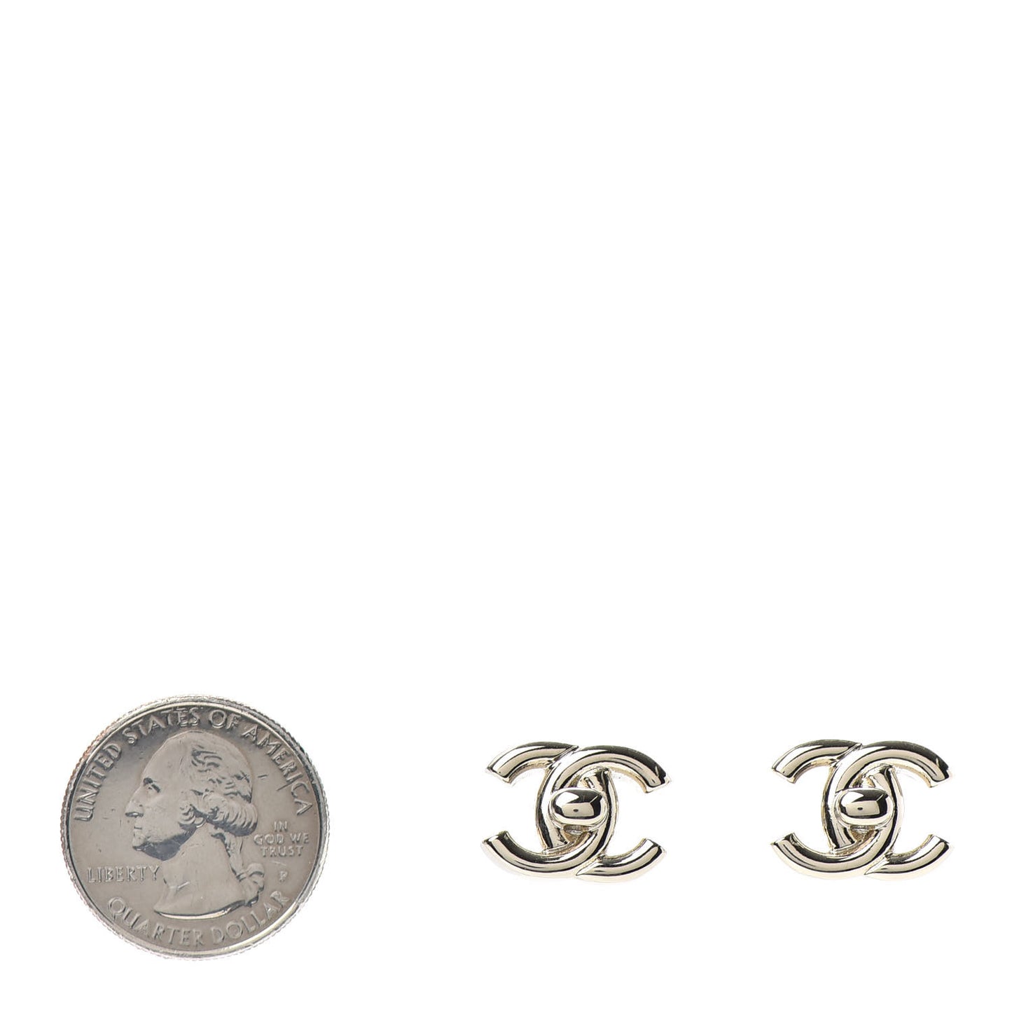 Metal CC Turnlock Earrings Gold