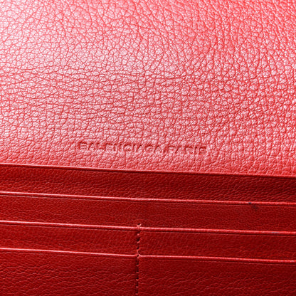 Balenciaga Agneau Classic Hardware Money Wallet Red 6 of 16