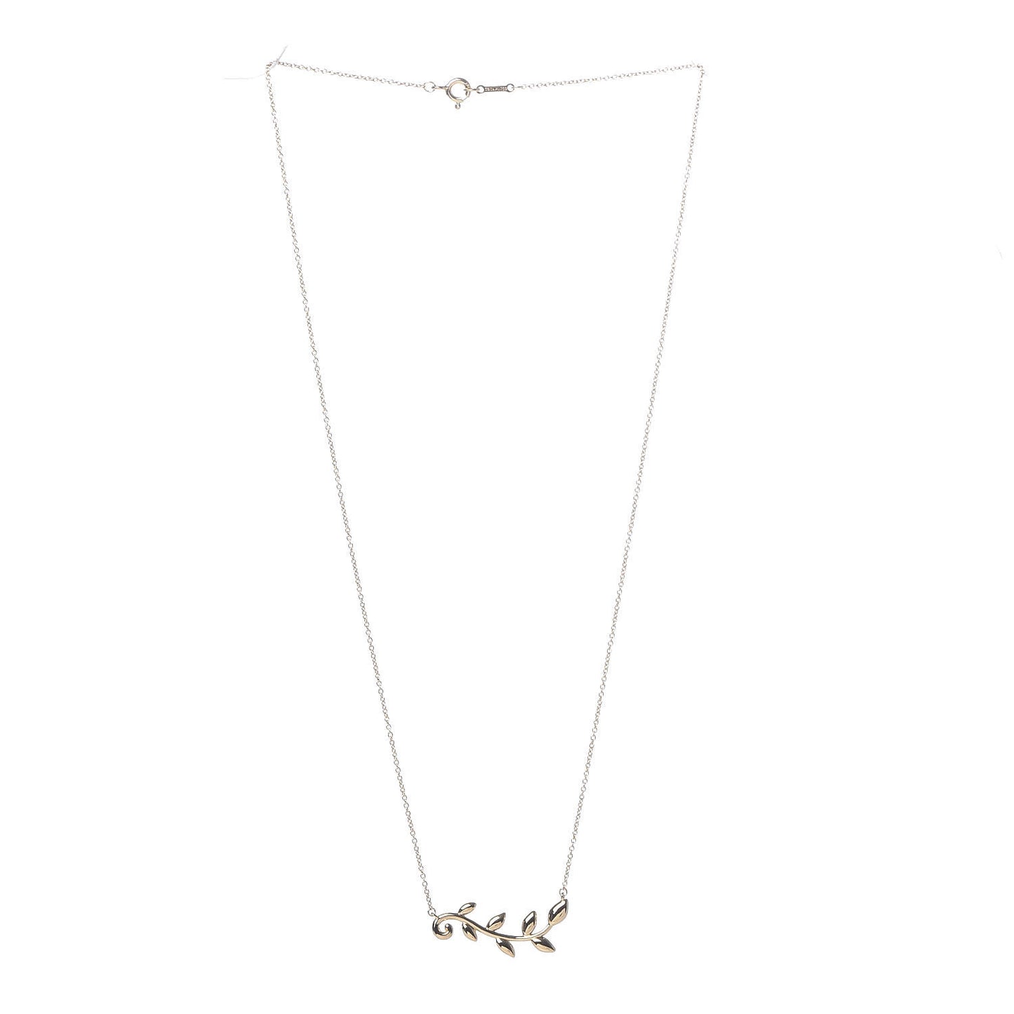 18K Yellow Gold Paloma Picasso Olive Leaf Vine Pendant Necklace