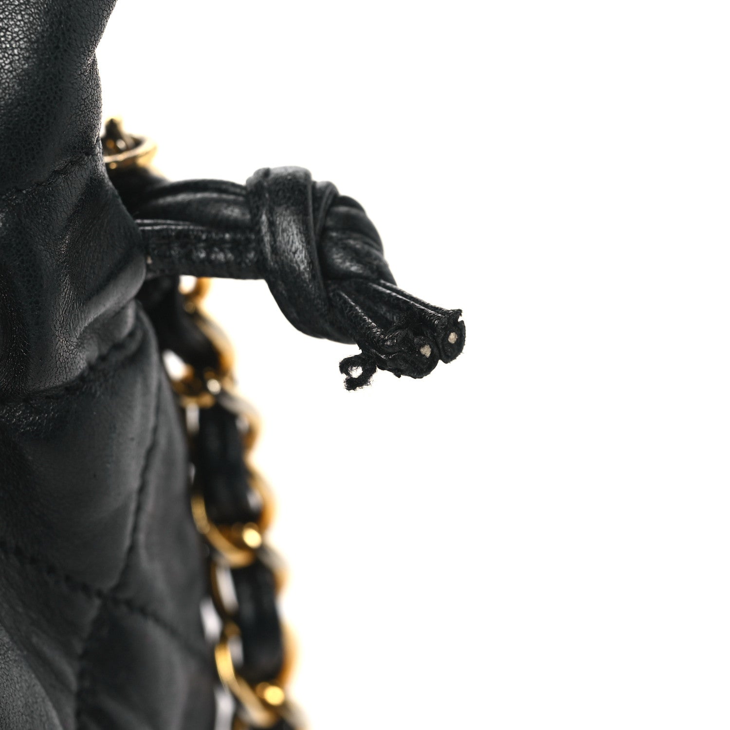 Chanel Lambskin Quilted Mini Drawstring Bucket Bag Black 12 of 12