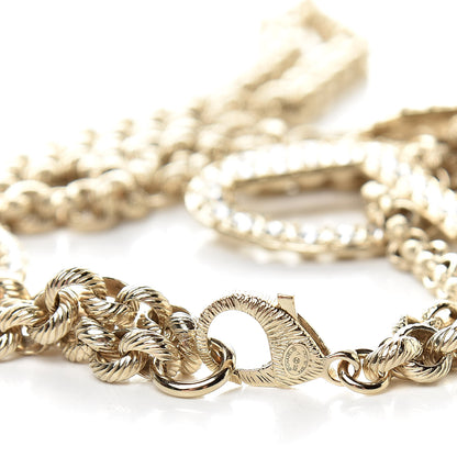 Chanel Metal Crystal 90's Icon Logo Chain Belt Gold 4 of 5