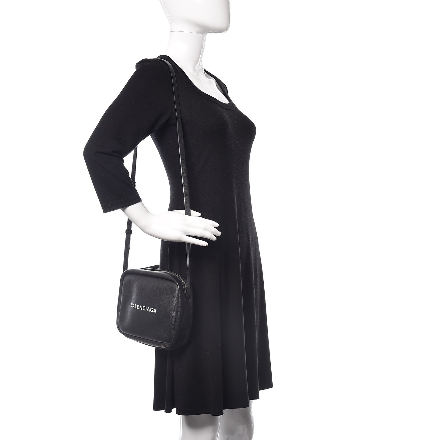 Calfskin Logo S Everyday Camera Bag Black