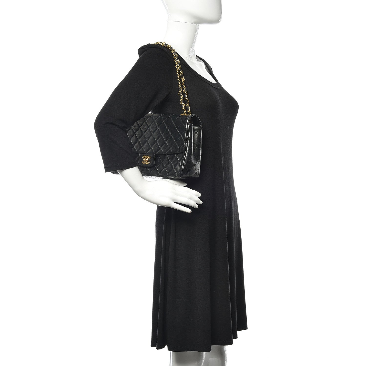 Chanel Lambskin Quilted Medium Single Flap Black 2 of 12