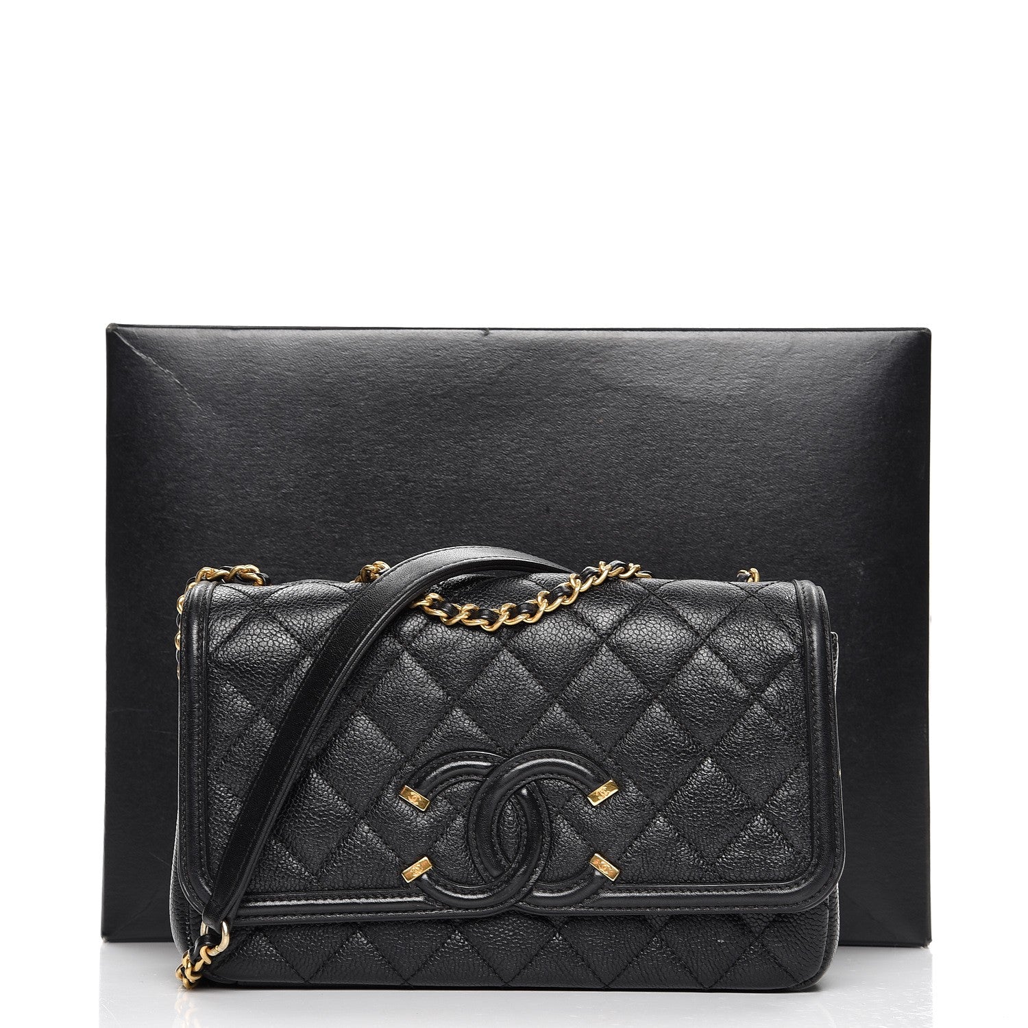 Chanel Caviar Quilted Small CC Filigree Flap Black 9 of 9