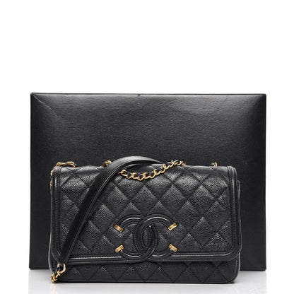 Chanel Caviar Quilted Small CC Filigree Flap Black 9 of 9
