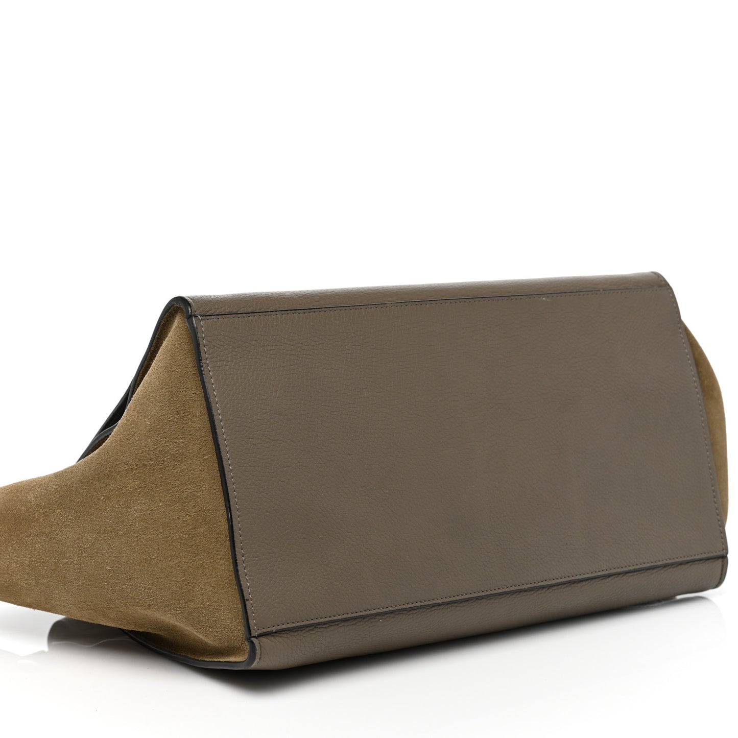 Drummed Calfskin Suede Medium Trapeze Souris