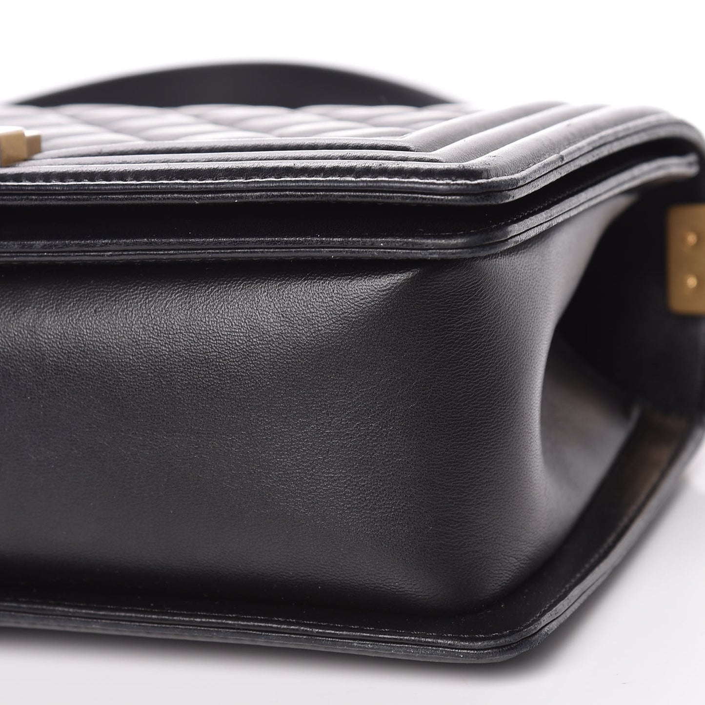 Lambskin Quilted Medium Boy Flap Black