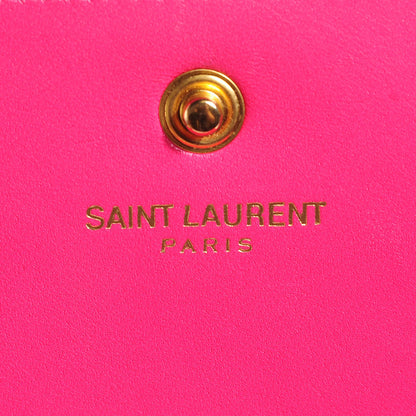 Saint Laurent Patent Grain de Poudre Classic Letters Chain Wallet Lipstick Pink 6 of 6