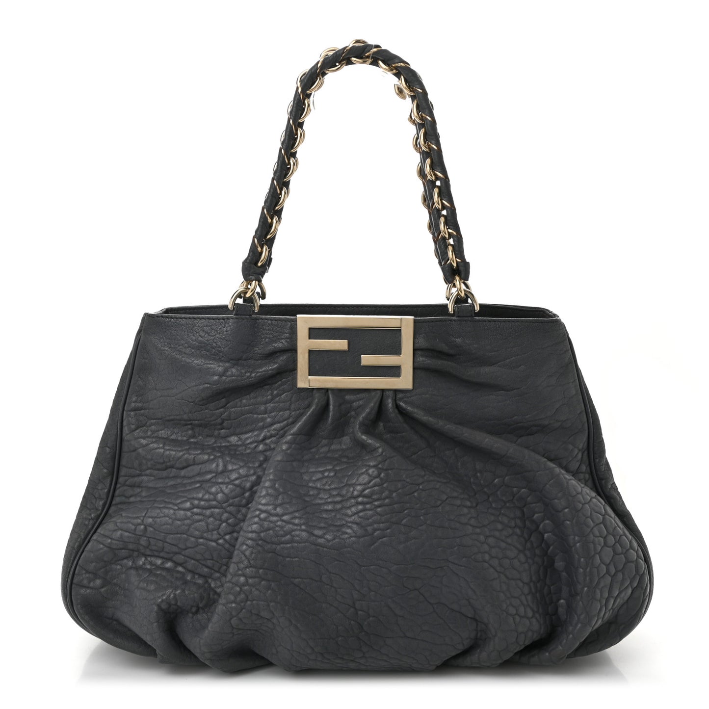 Crinkled Lambskin Mia Tote Blue