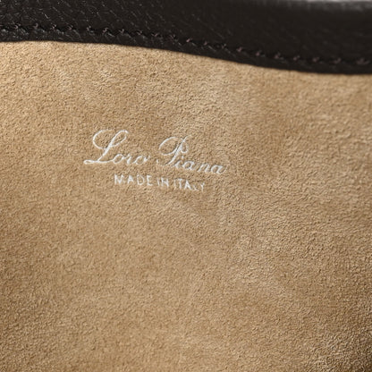 Loro Piana Grained Calfskin Small Bale Bag Dark Chocolate Liquorice 6 of 9
