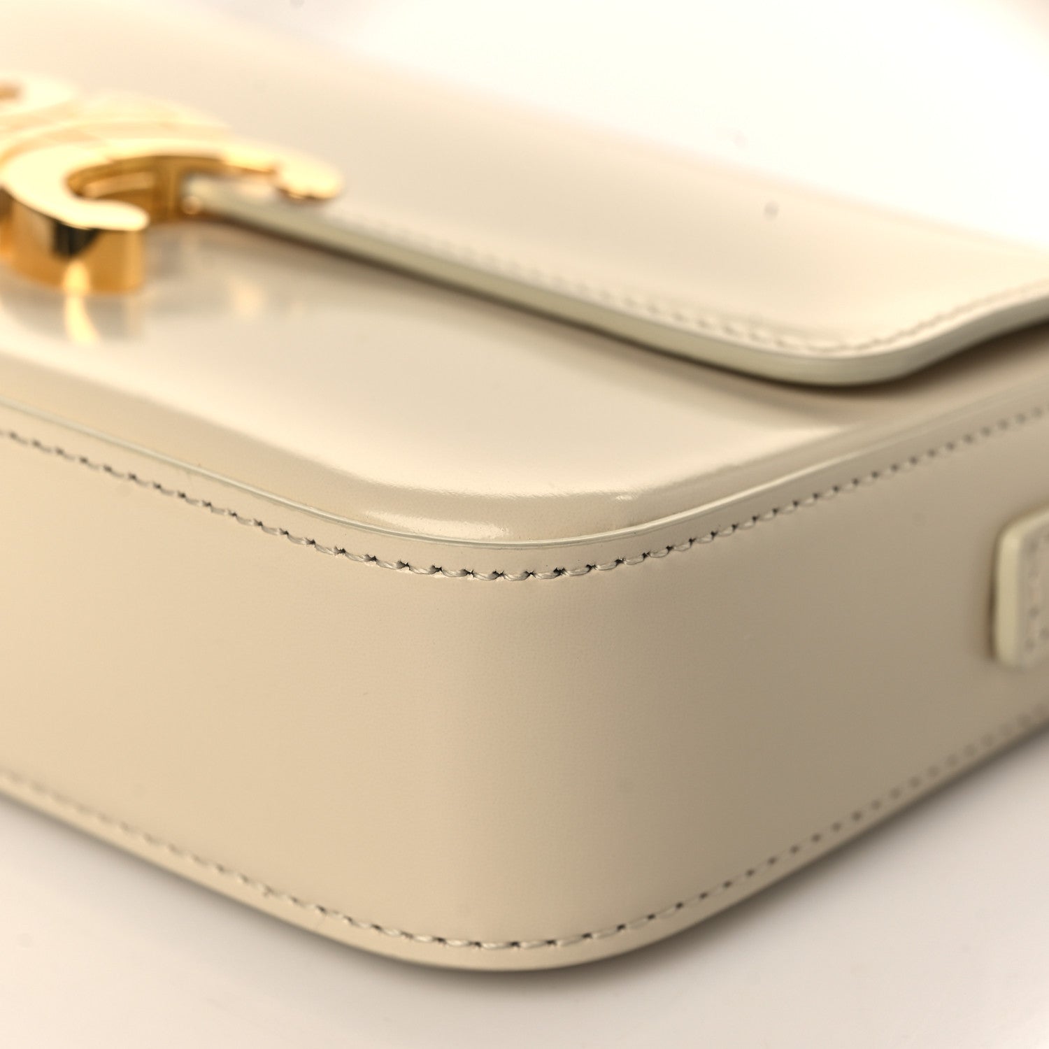 Celine Natural Calfskin Triomphe Shoulder Bag White 10 of 12