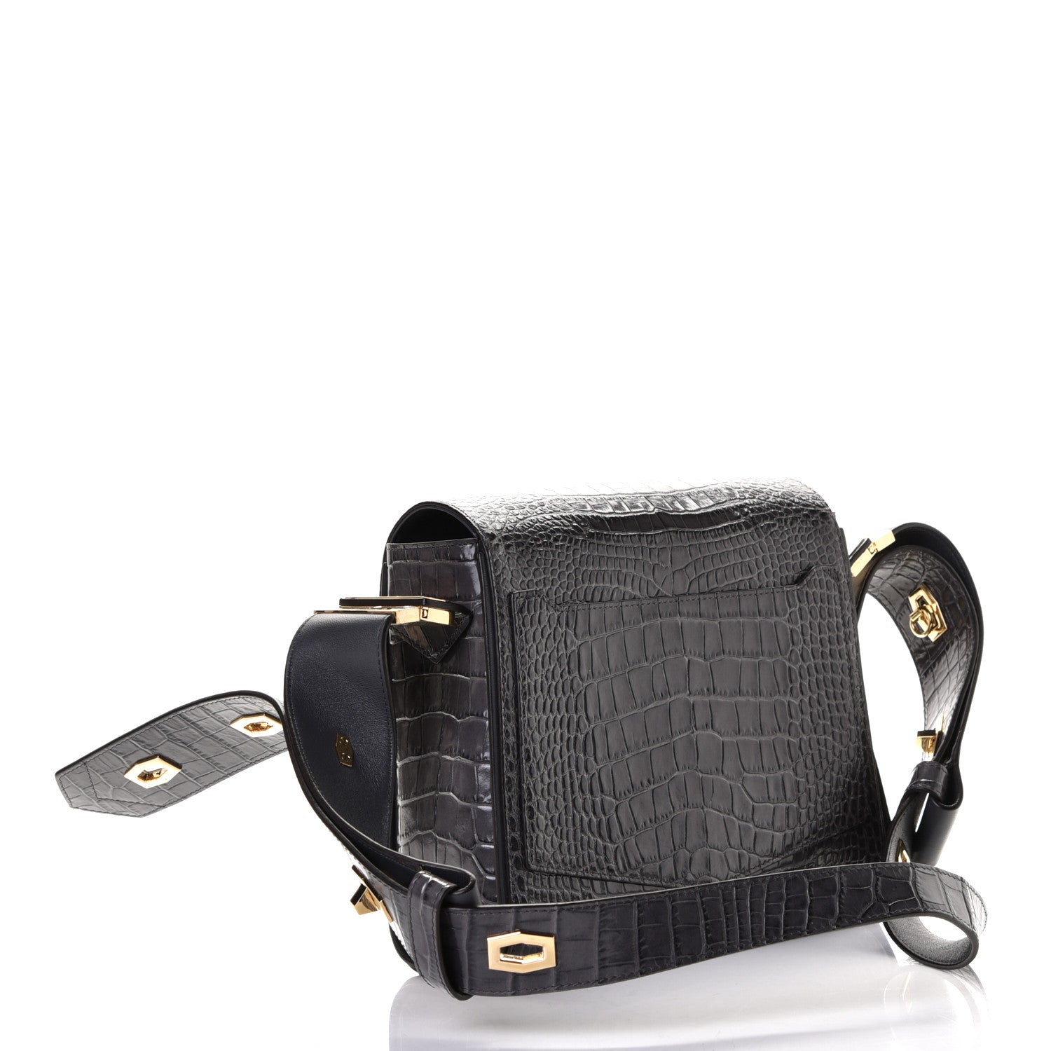 Givenchy Calfskin Crocodile Embossed Medium Eden Storm Grey 3 of 6