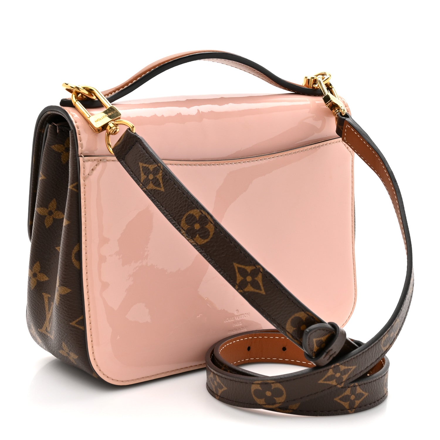 Louis Vuitton Patent Calfskin Monogram Cherrywood BB Rose Ballerine 3 of 11